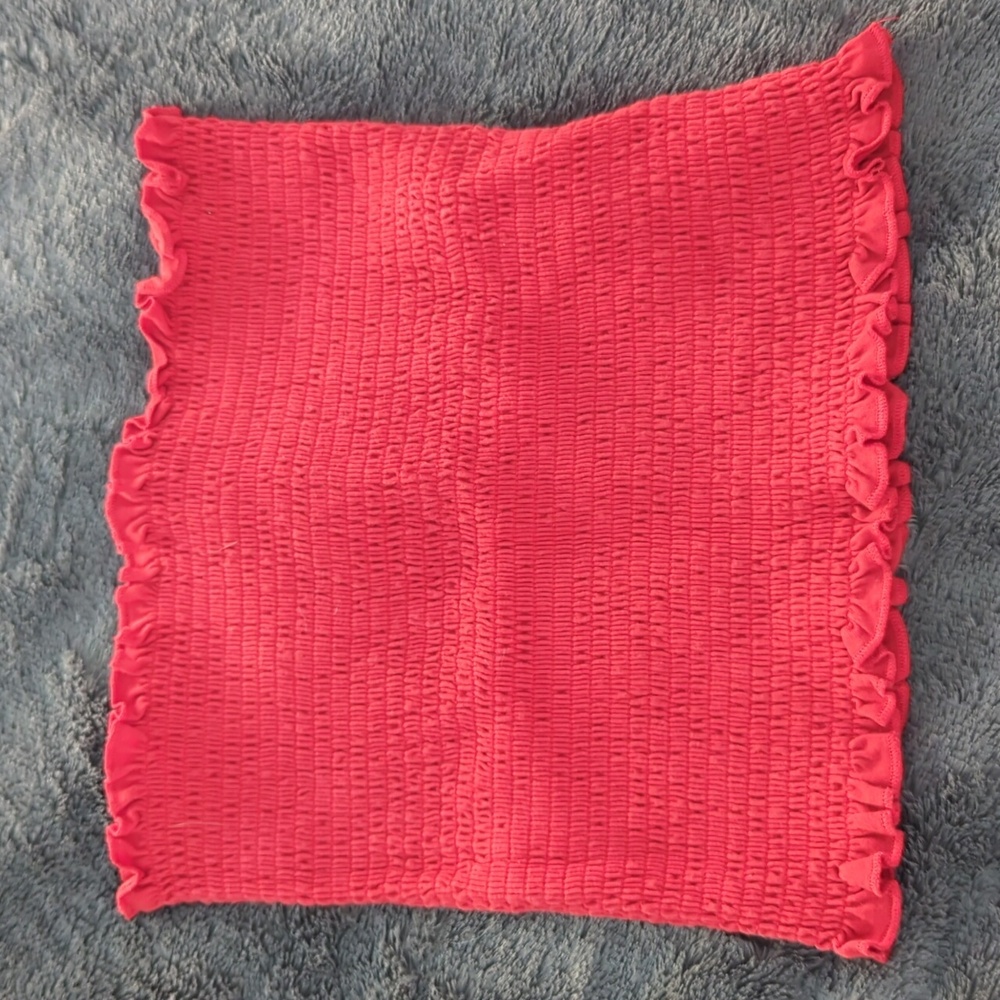 Trillium Red Sleeveless Ruffled Tube top - Small